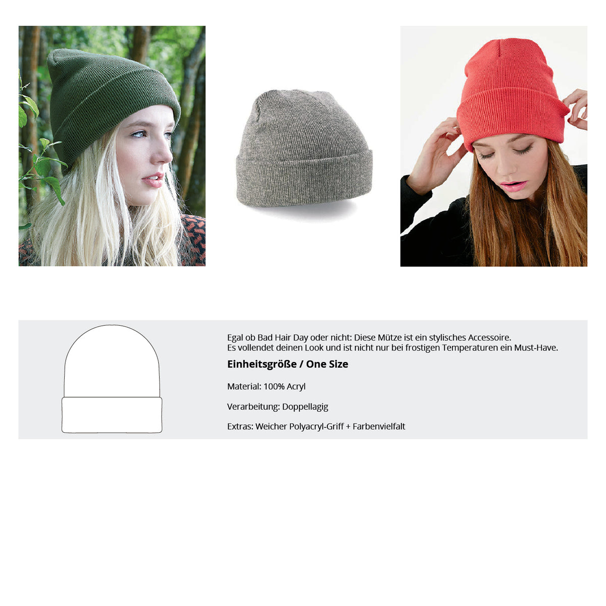 Guida misure MAT FW26 Signature Beanie