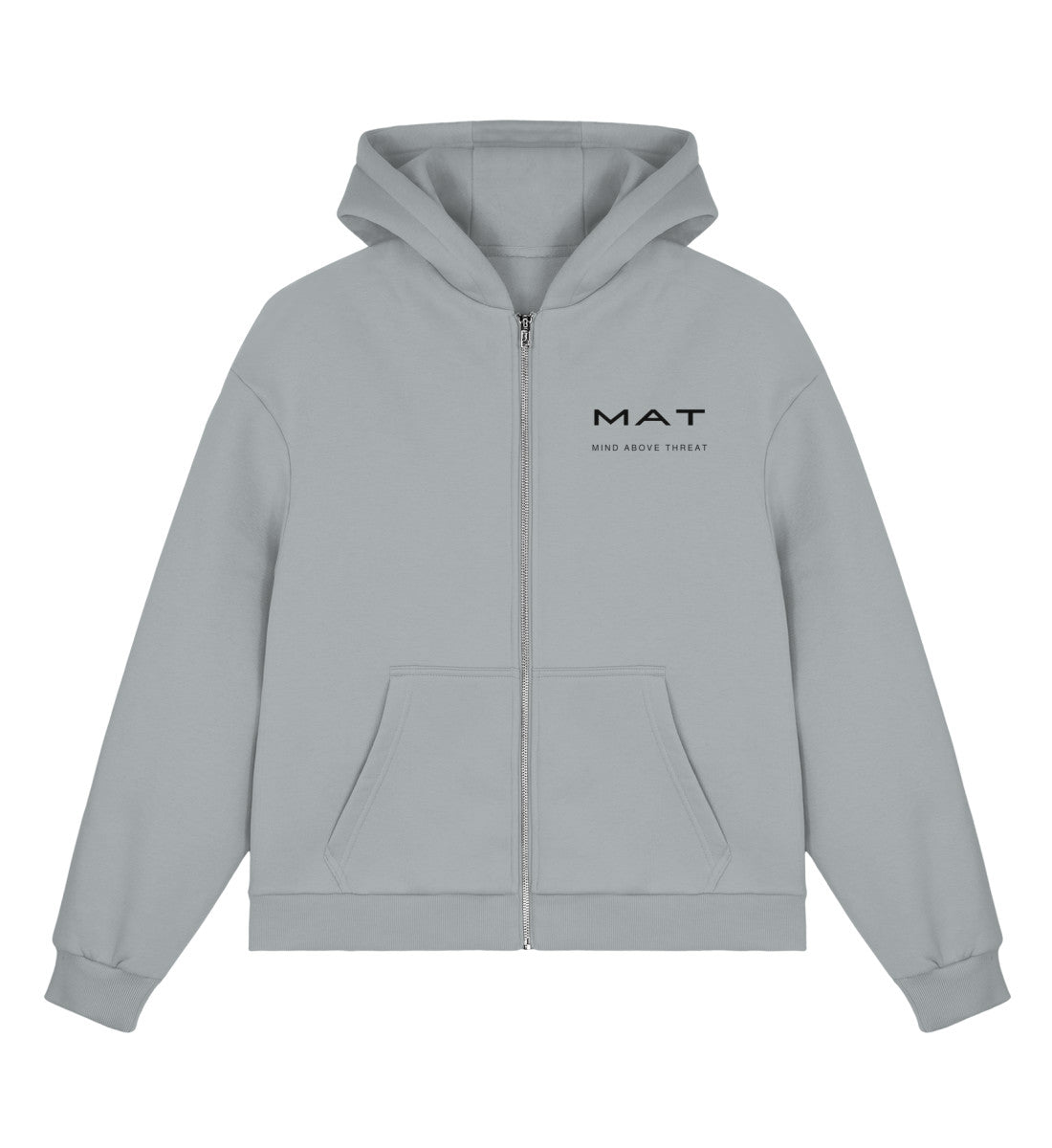 MAT LEFT A MARK — Boxy Zip Hoodie — Light Asphalt · vista prodotto