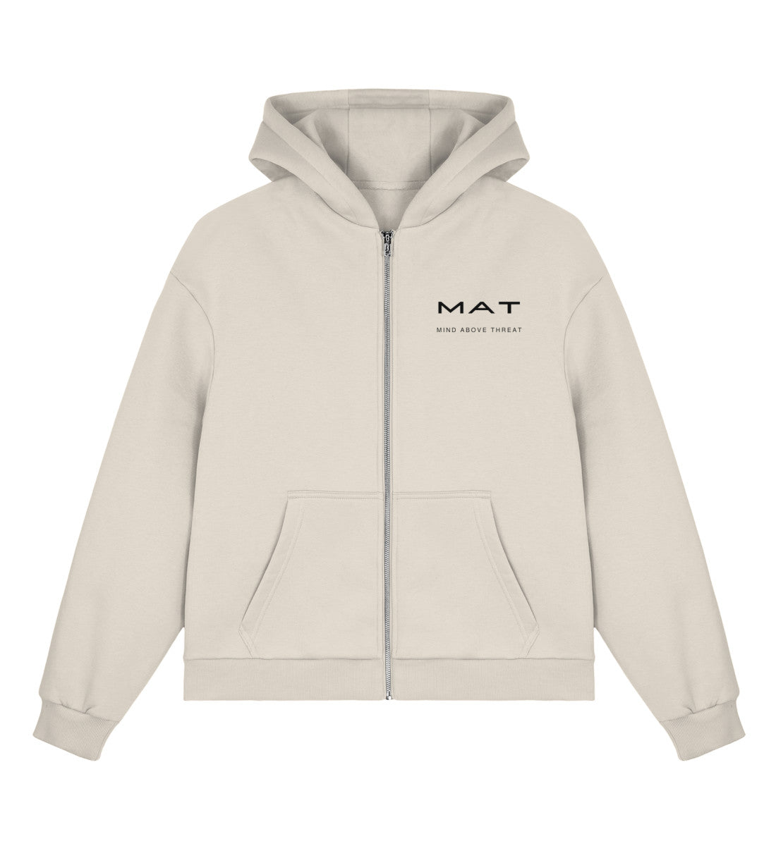 MAT LEFT A MARK — Boxy Zip Hoodie — White Sand · vista prodotto