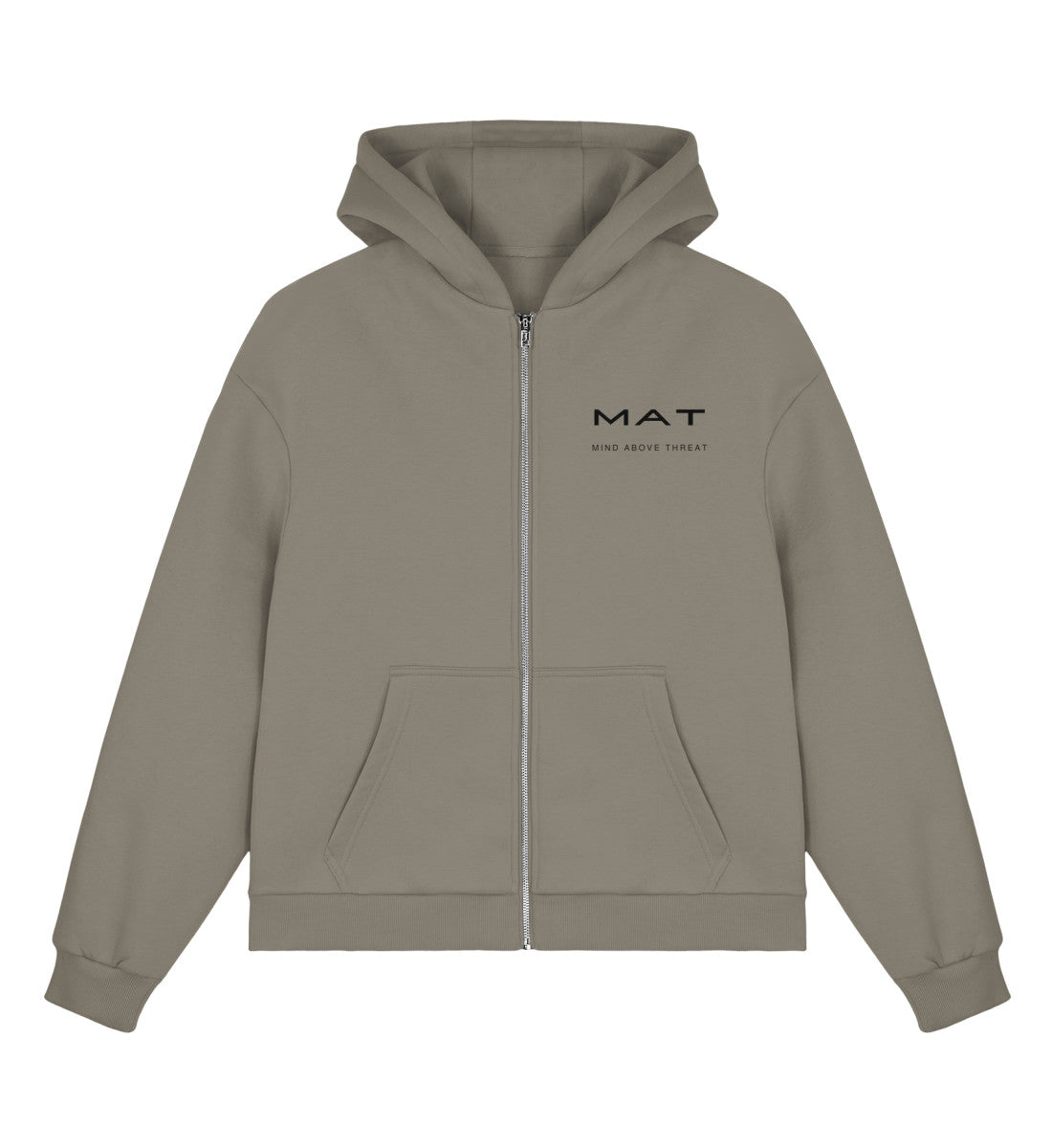 MAT LEFT A MARK — Boxy Zip Hoodie — Pale Olive · vista prodotto