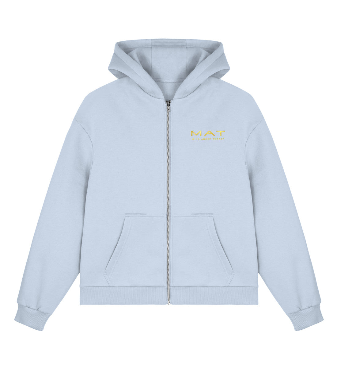 MAT KEEP WHAT KEEPS YOU — Boxy Zip Hoodie — Powder Blue · vista prodotto