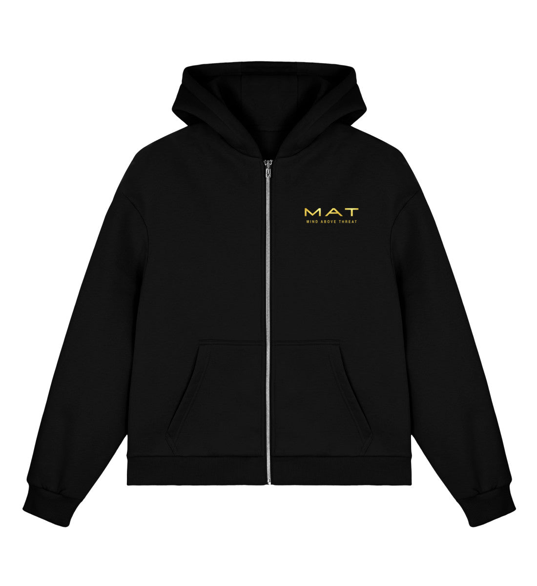 MAT KEEP WHAT KEEPS YOU — Boxy Zip Hoodie — Black · vista prodotto