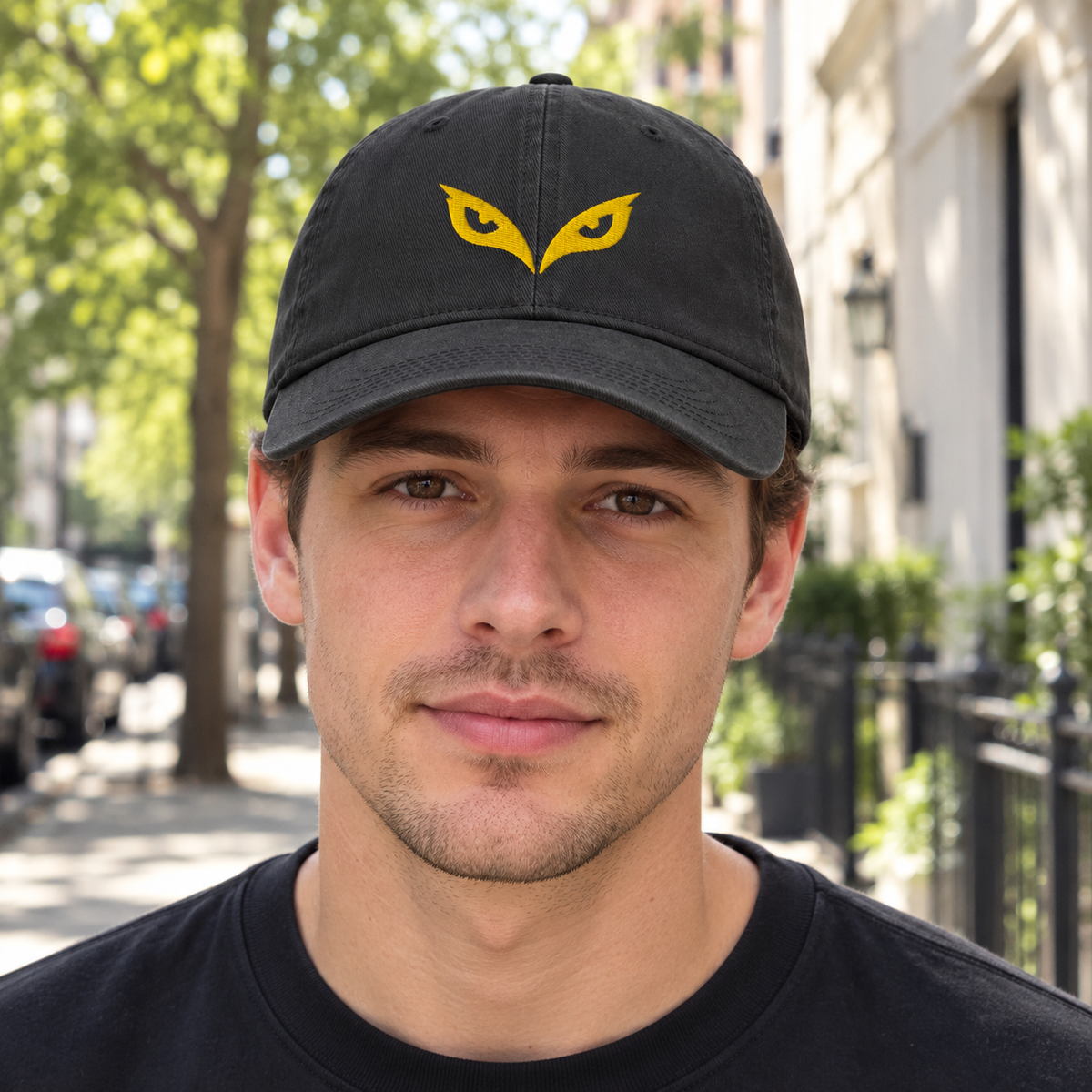 MAT EYES — Washed Cap — immagine lifestyle generata da riferimento prodotto