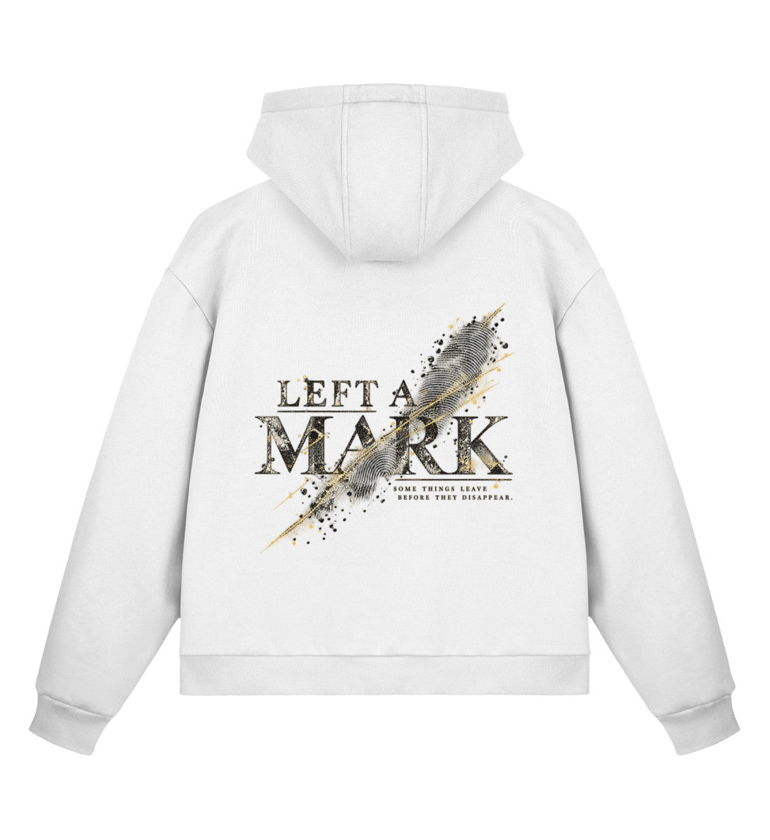 MAT LEFT A MARK — Boxy Zip Hoodie — White · vista prodotto