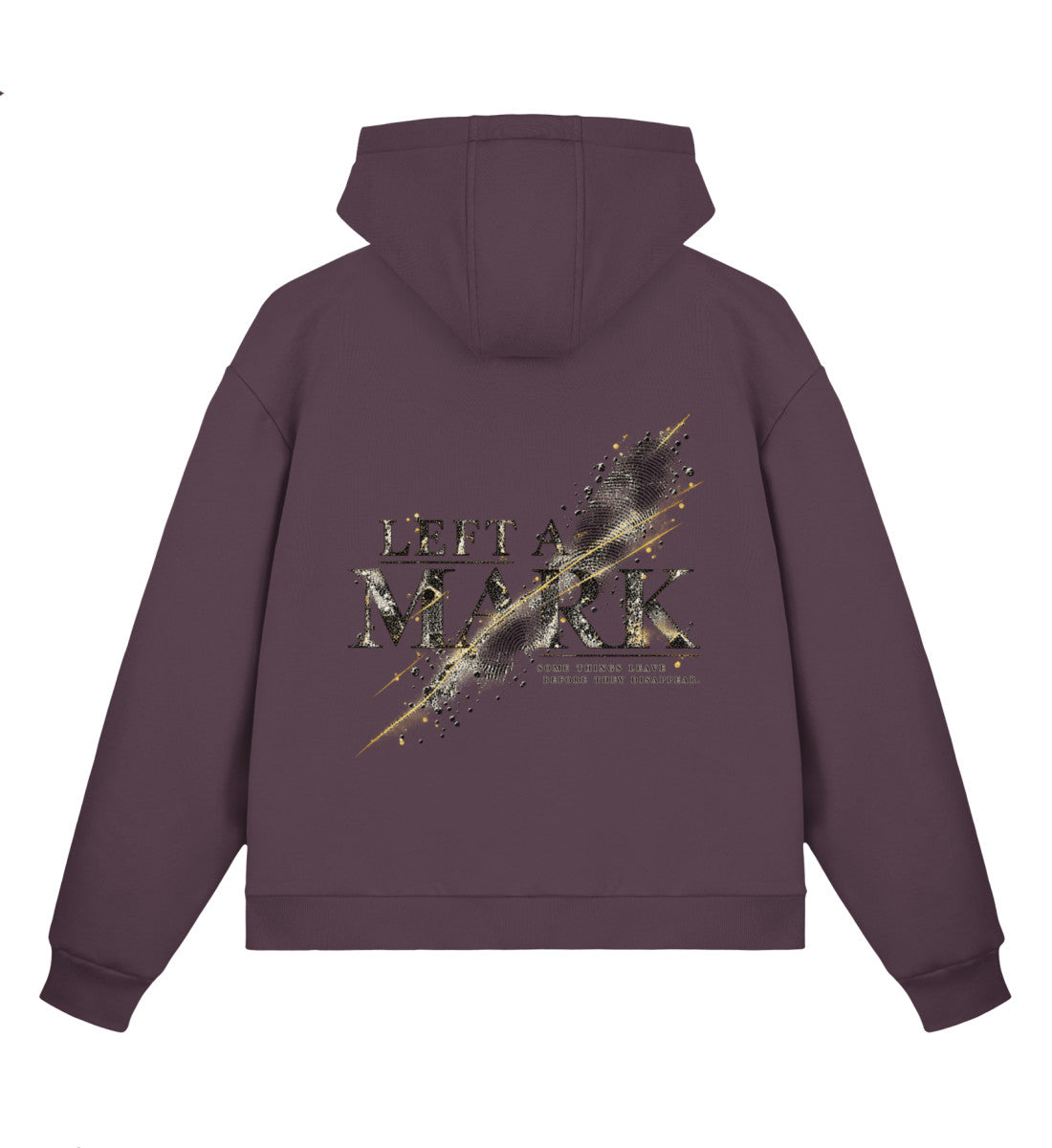 MAT LEFT A MARK — Boxy Zip Hoodie — Plum Purple · vista prodotto