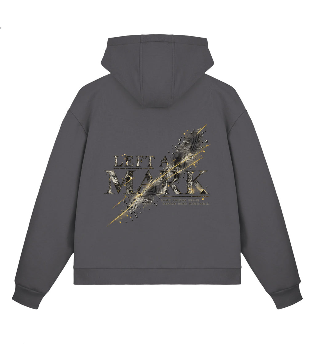 MAT LEFT A MARK — Boxy Zip Hoodie — Magnet · vista prodotto