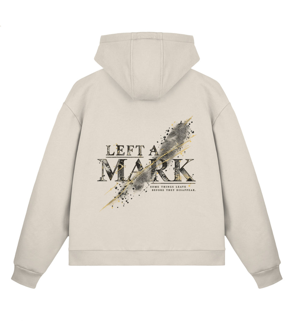 MAT LEFT A MARK — Boxy Zip Hoodie — White Sand · vista prodotto