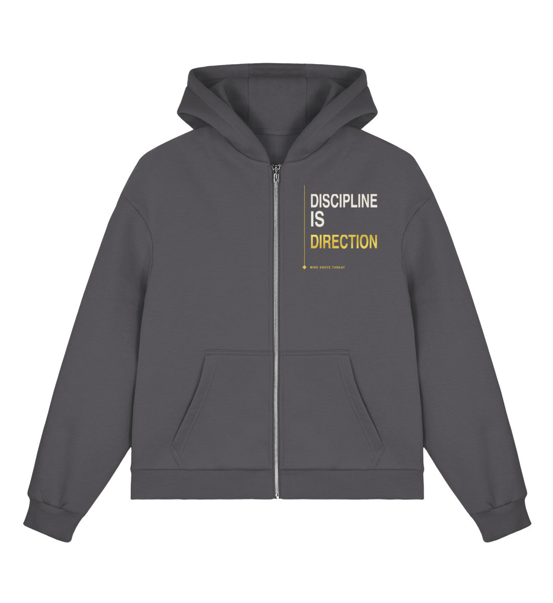 MAT DISCIPLINE — Boxy Zip Hoodie — Magnet · vista prodotto