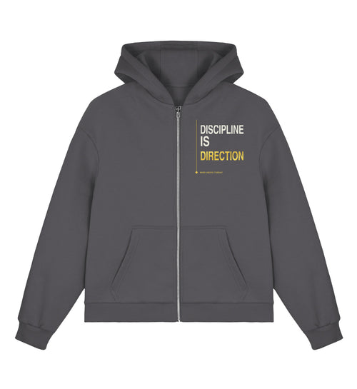 MAT DISCIPLINE — Boxy Zip Hoodie — Magnet · vista prodotto