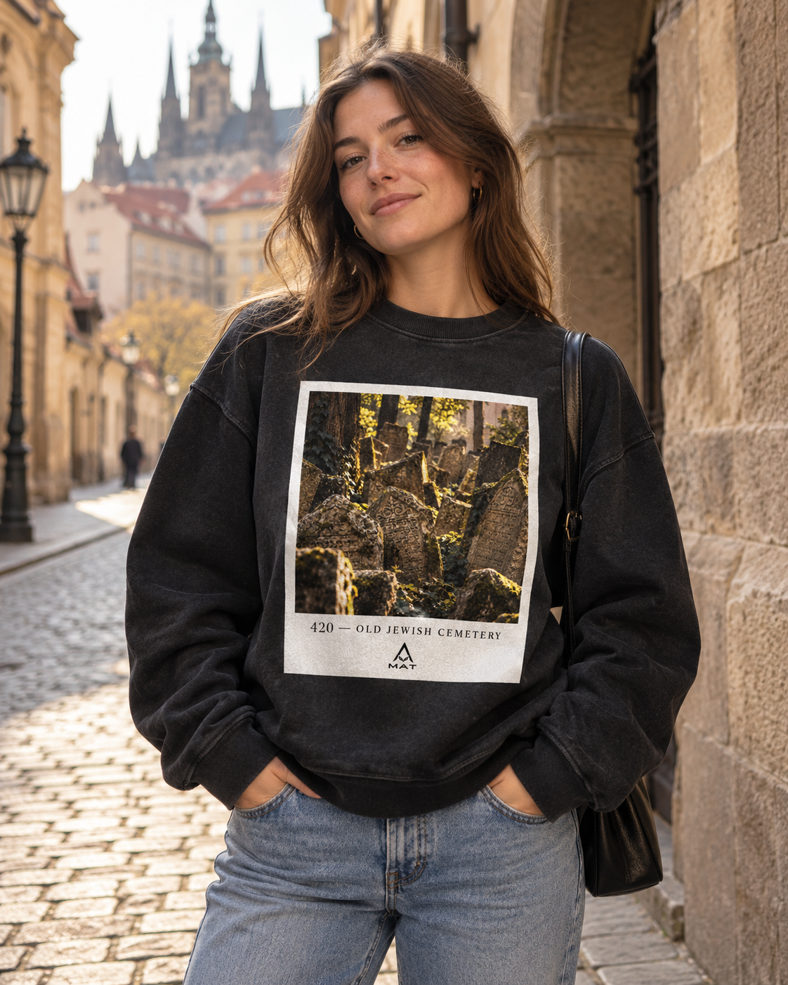MAT 420 Old Jewish Cemetery premium crewneck worn in Prague