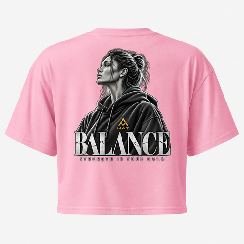 MAT BALANCE — Crop Tee rosa, retro