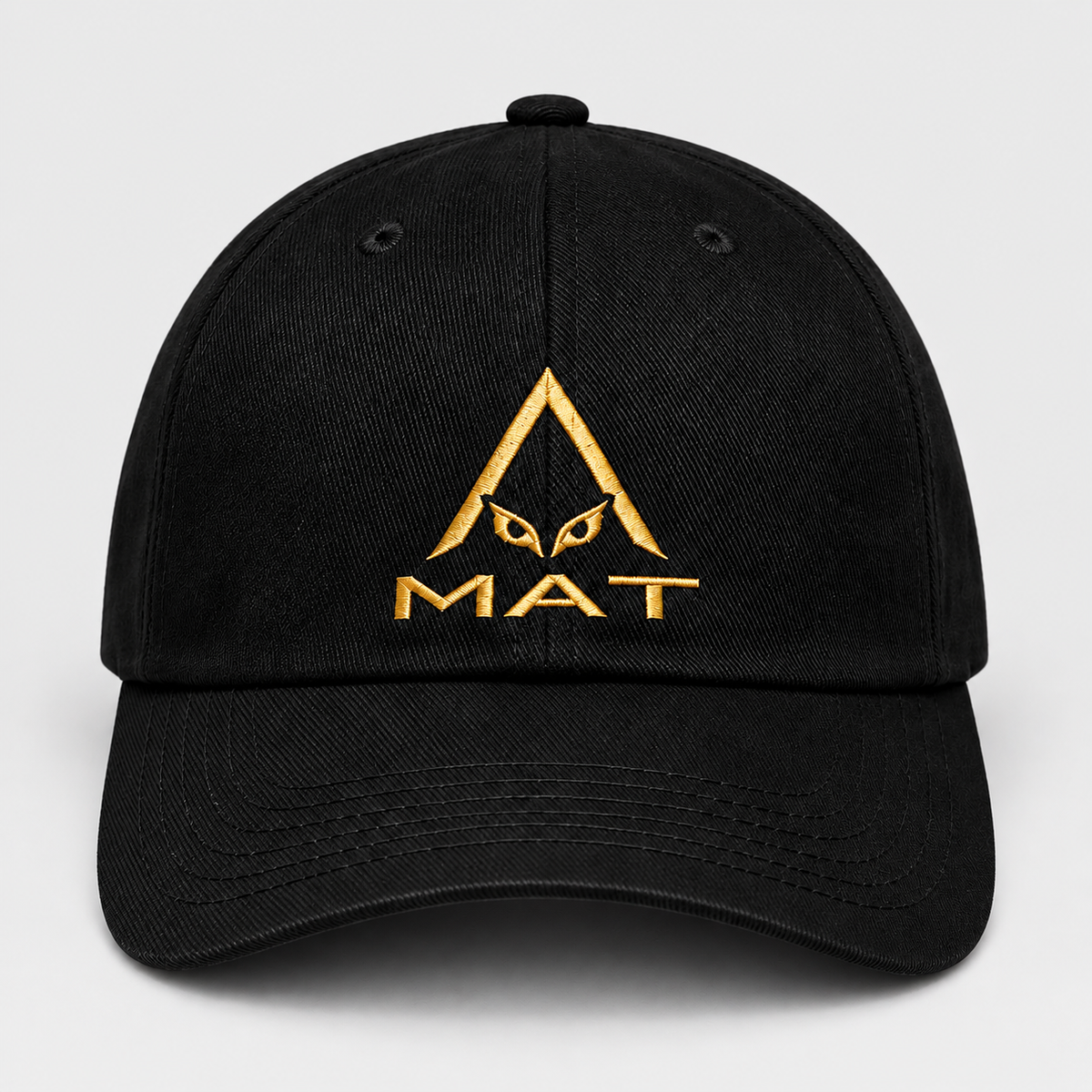 MAT SIGNATURE — Cap nero, ricamo MAT oro
