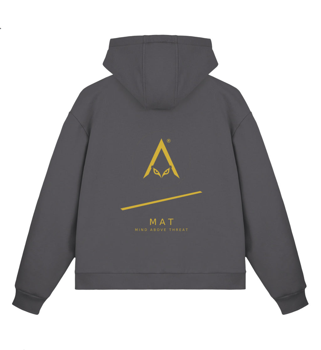 MAT DISCIPLINE — Boxy Zip Hoodie — Magnet · vista prodotto