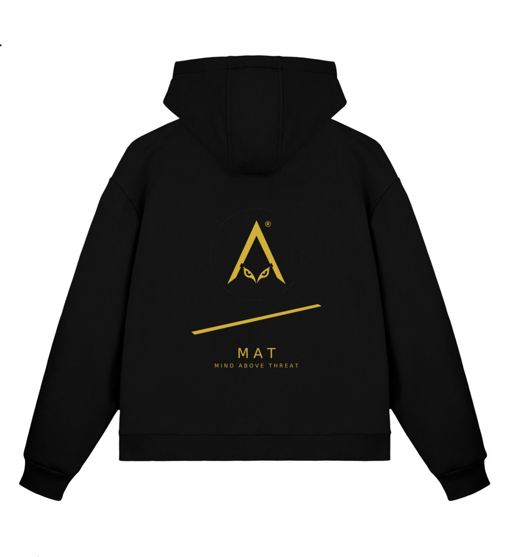 MAT DISCIPLINE — Boxy Zip Hoodie — Black · vista prodotto