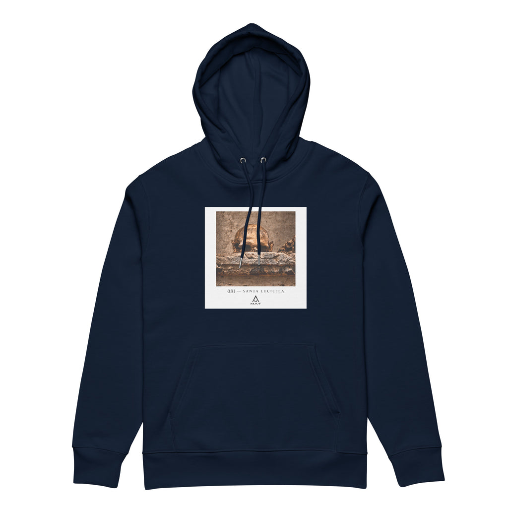 MAT Santa Luciella – felpa con cappuccio French Navy, altra vista frontale
