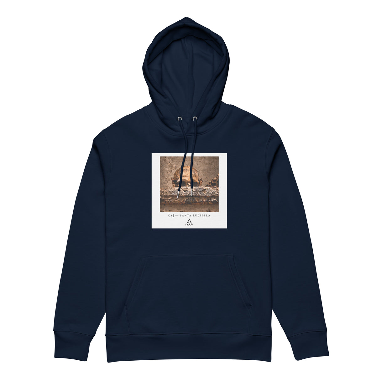 MAT Santa Luciella – felpa con cappuccio French Navy, altra vista frontale