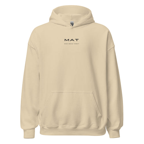 MAT felpa con cappuccio Sand, vista frontale — mockup del prodotto