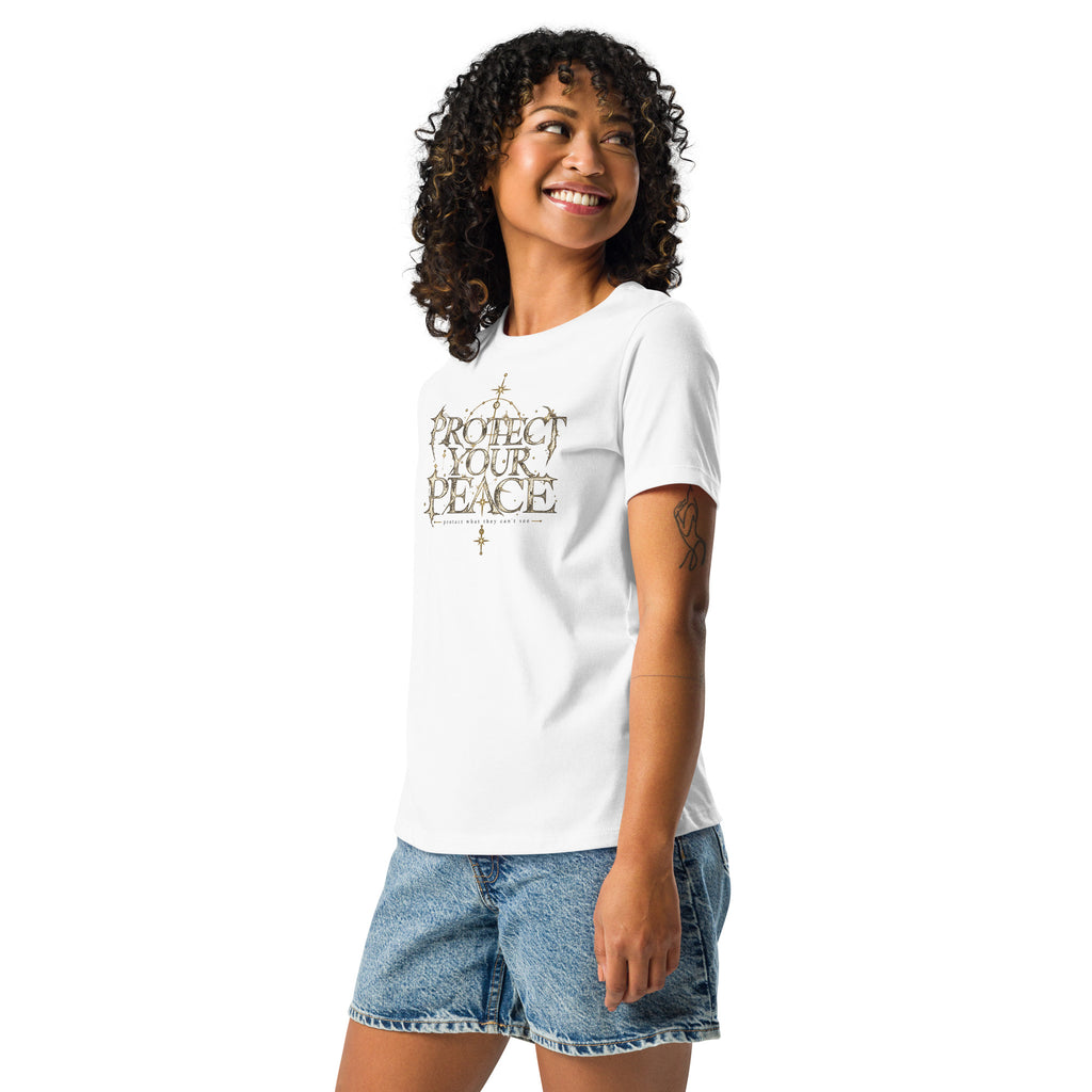 MAT PROTECT YOUR PEACE — Relaxed Tee Donna — fronte