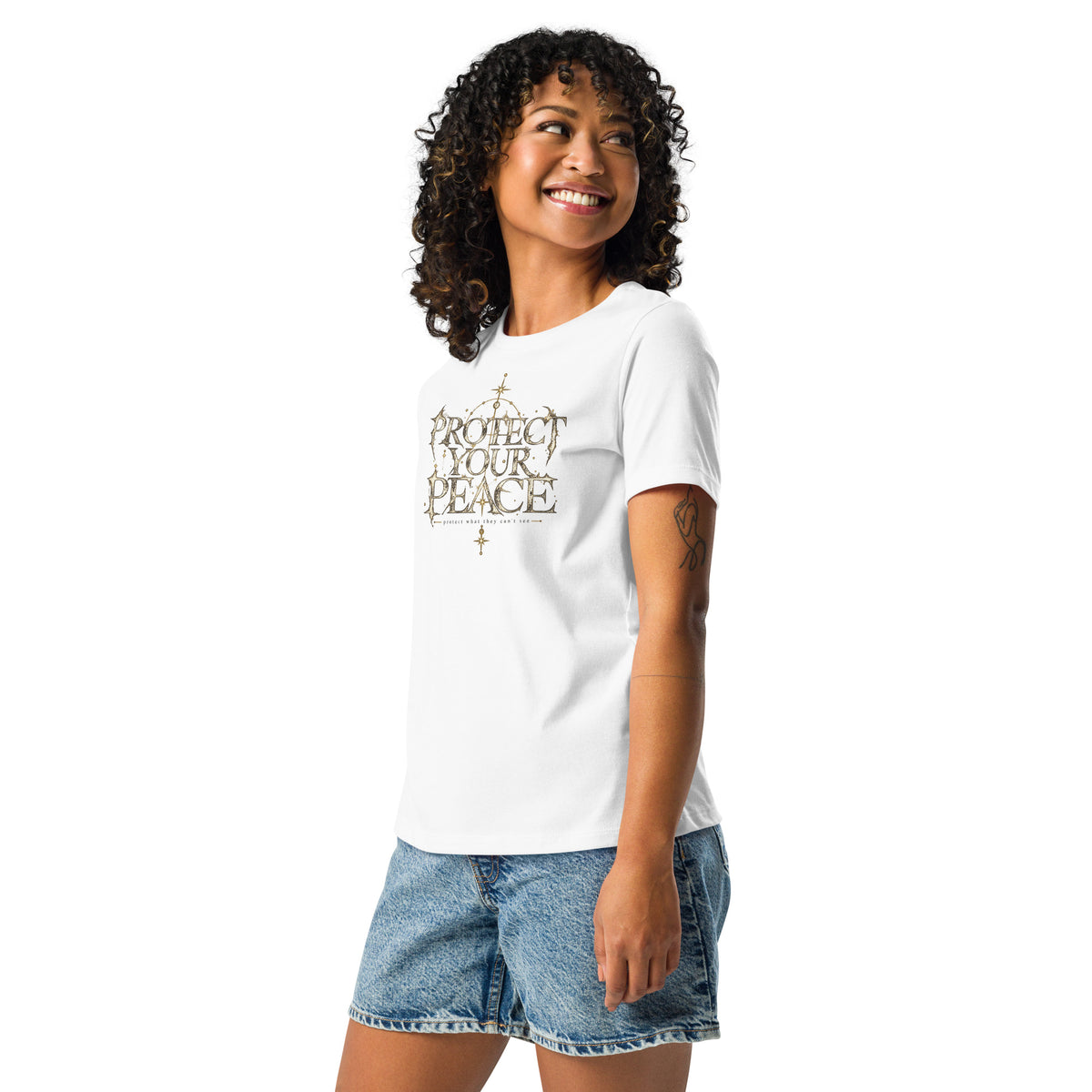 MAT PROTECT YOUR PEACE — Relaxed Tee Donna — fronte